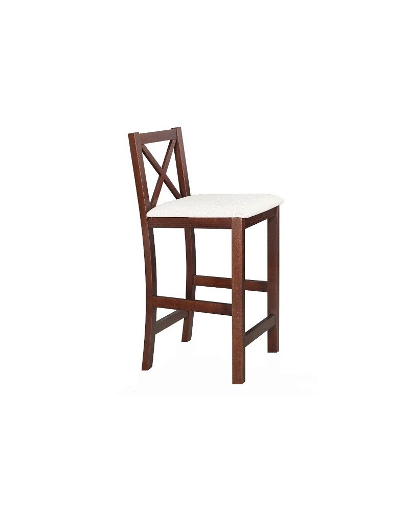 Hoker drewniany z tapicerowanym siedziskiem 22 HS-62 cm - DM
