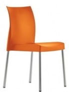 Pomarańczowe krzesło sztaplowane do food courtów