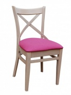 Krzesła do gastronomii wykonane z drewna z tapicerowanym siedziskiem (2)
