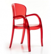 F-GS-JOKI Fotel czerwony transparentny